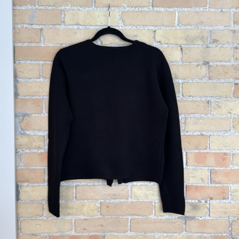 Black Aako Ribbed Cardigan with Silver Zippers - Picture 5 of 5